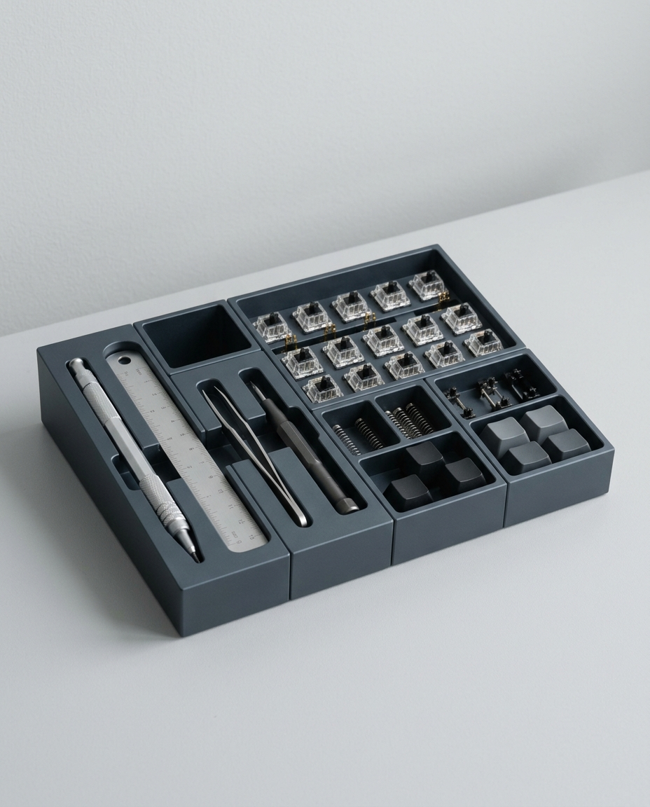 Modular slate desk tray organizer